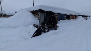 Самодельный мини погрузчик, уборка снега