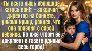 «Ты всего лишь уборщица, катись вон!» — закричал директор на банкете, унизив Ирину, увидев...