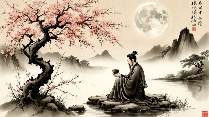 Поэзия эпохи Тан. Ли Бо.  — Одиноко пью под луной • Реконструкция древней мелодии
