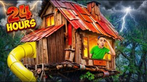 24 Часа в Домике на Дереве!