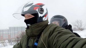 08-03 Весна 2026.  Покатушка на квадроцикле 200 кубов. Снегопад. Kayo Au 200 снова в бой.