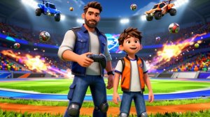 Гоняем мяч на тачках: Rocket League от папы и сына