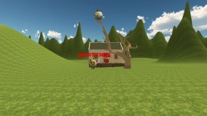 Курица орущая на дереве