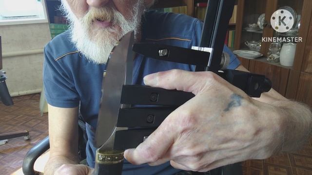 Заточка шляпного охотничьего ножа.