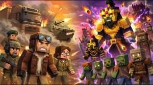 Древняя армия Зомби напала на поселение Майнрафт.