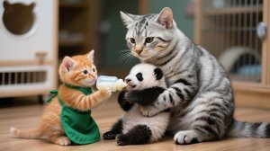 День Рыжика в роли смотрителя панд вместе с папой-котом! 🐼💛