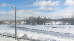 Электричка подъезжает к Сергиеву Посаду