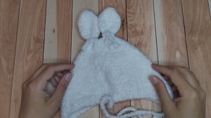 Чепчик Зайка на возраст 0-3мес. Шапочка с ушками зайчика спицами. Подробный МК с расчетами