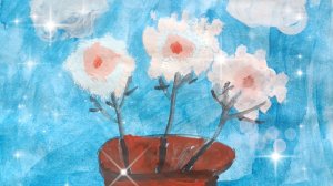 💐рисуем цветы гуашью👍