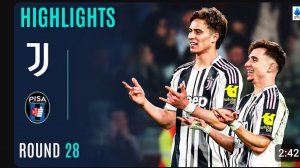 Ювентус - Пиза. Обзор матча.  Италия, тур 28