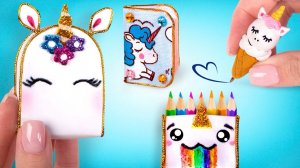 Как сделать школьные мини-принадлежности в стиле единорога, которые работают как настоящие