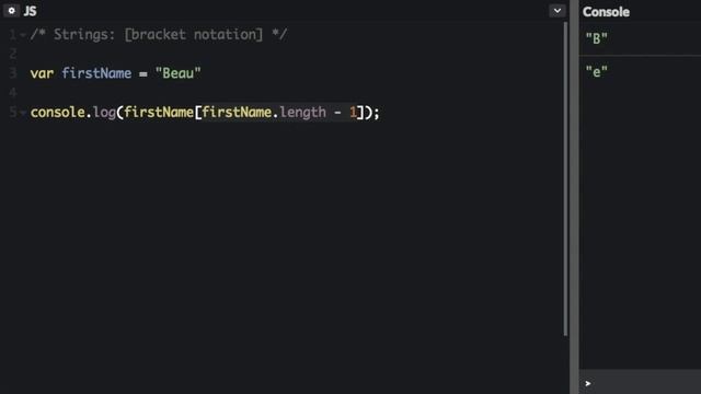 freeCodeCamp.org - 0119 - Strings： [bracket notation]