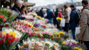 8 Марта в Москве: мужчины устремились на Рижский рынок, чтобы порадовать любимых