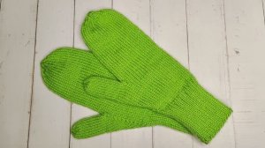 Варежки лицевой гладью. Простые варежки спицами.  Подробный МК с расчетами. Knit mittens