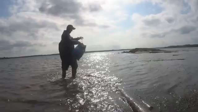 Ай да Улов!Завалило камбалой!150-штук в сетке!Проверяю две финки в броднях!