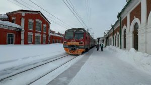 «Приветливый!» Электропоезд ЭД4М-0228 на ст.Пермь-I и пл.Молодёжная, 2026 год