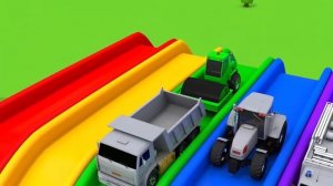 Учим цвета с 7 Уличными Транспортными Средствами - Для детей