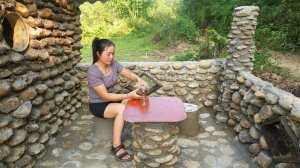 Делаю каменные стол и стулья. Строю крыльцо для своего каменного дома. Серия 3. Се