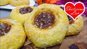 БУЛОЧКИ ЗА 40 МИНУТ! Без дрожжей, с джемом (повидлом), творожные ватрушки! Buns with jam!