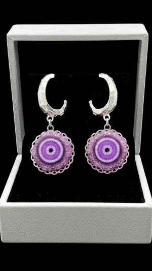 Серьги с друзой солнечного кварца. Серьги с натуральными камнями.