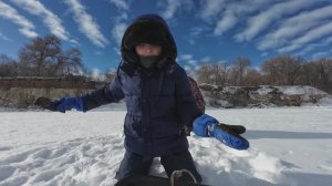 Рыбалка с сыном в феврале 2026.