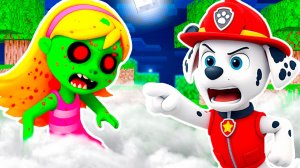 КЕЙТИ ЗОМБИ ЗАХВАТИЛА БАЗУ ЩЕНЯЧИЙ ПАТРУЛЬ СПАСАЕМ СКАЙ МАРШАЛА ГОНЩИКА КРЕПЫША РОККИ в МАЙНКРАФТ