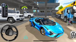 Синий Lamborghini Urus рвется на парковку