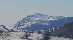 Базарбай (Крым), вид пик горы Южная Демерджи (заснеженная верхушка) - 4