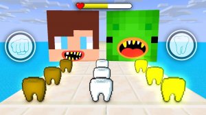 Джей Джей и Майки улыбаются в азартной игре. Майнкрафт Мультик