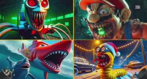 ПАРОВОЗИК‑ЧУДИЩЕ vs МОНСТР‑МАРИО vs АКУЛА‑МАКВИН vs САНТА‑МИНЬОН — ВЕСЕЛЫЙ БАТТЛ! 🚂