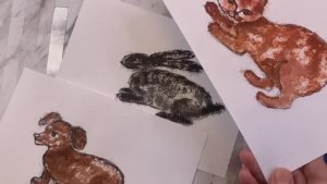 РИСУЕМ КОШКУ, СОБАКУ, ЗАЙЦА! Техника СУХАЯ КИСТЬ! Своими руками!