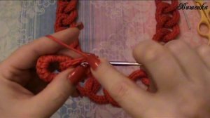 Колье, связанное крючком в технике ЦЕПЬ