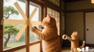 Посмотрите, Как Эти Умные кошки выживают во время тайфуна! Трогательная история ✨