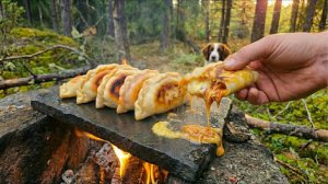 Примитивные куриные клецки барбекю на ГОРЯЧЕМ камне (в дождливый день)
