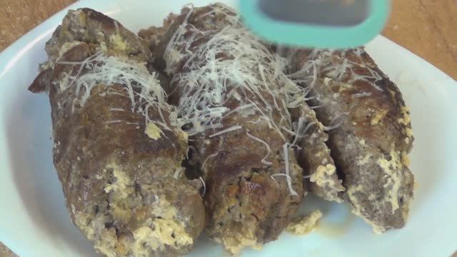 Мясные рулетики из говядины с грибами!