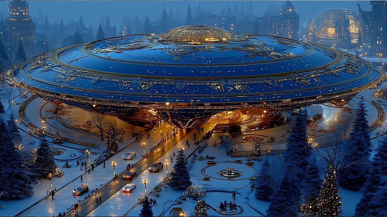 Futuristic Winter City ❄️✨ A Magical Christmas Utopia / Cinematic Ambient Visuals