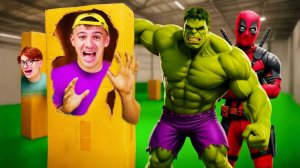 ПРЯТКИ В ВОЛШЕБНЫХ КОРОБКАХ С СУПЕРГЕРОЯМИ!