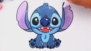 🎨 КАК НАРИСОВАТЬ СТИЧА (3 рисунка) 💙 шаг за шагом маркерами