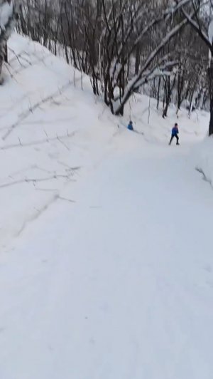 Чуть не сбил на лыжне