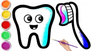 мультик для детей-Как нарисовать ЗУБ И ЗУБНУЮ и ЩЕТКУ/Рисование ЗУБА для детей