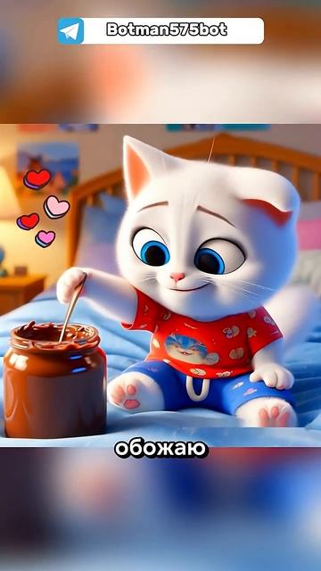 Котик_ОБОЖАЕТ_нутеллу_#dalle3_#chatgpt_#aiart_#aicat_#cats_#ai_#кот