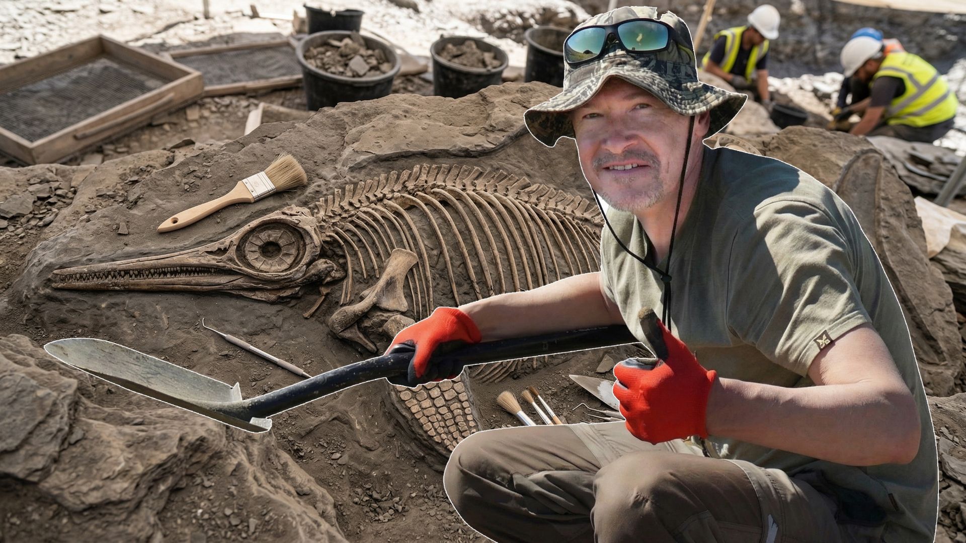 Нашли целый скелет ихтиозавра