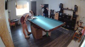 Бильярд Дома. Стол 8 футов ..Играем с Дочкой. (5)