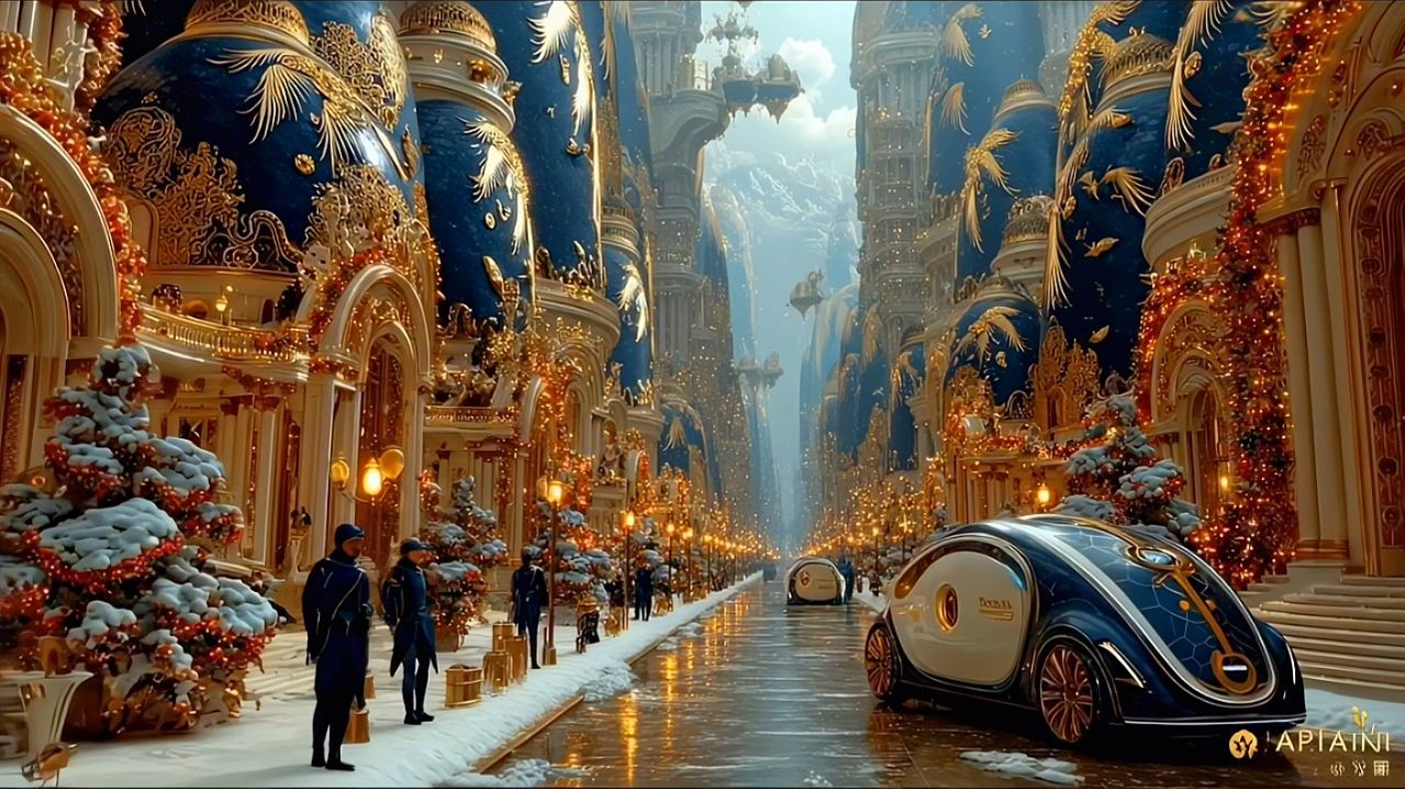 Dreamy Futuristic Christmas City 🎄❄️ Winter Utopia for Relaxation & Inspiration