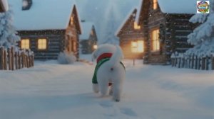 Первое купание в онсэне мамы-кошки и ее двоих котят в заснеженном лесу