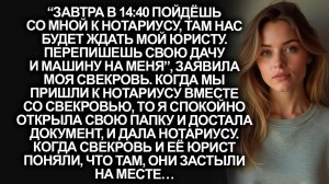 Свекровь со своим юристом хотели забрать мою дачу и машину. Тогда я спокойно…