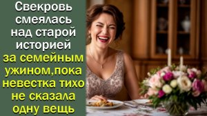Свекровь смеялась над старой историей за семейным ужином, пока невестка тихо не сказала одну вещь