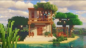 Minecraft | Как построить пляжный домик | Простое руководство