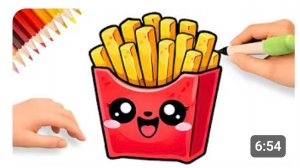 КАК ЛЕГКО НАРИСОВАТЬ КАРТОФЕЛЬ ФРИ В СТИЛЕ КАВАЙИ 🍟✨