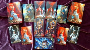 ОБЗОР-сравнение ТАРО ЛОГРЕС первая версия с золотыми торцами, лен + матовая ⚜️ (магазин Логрес) ⚜️